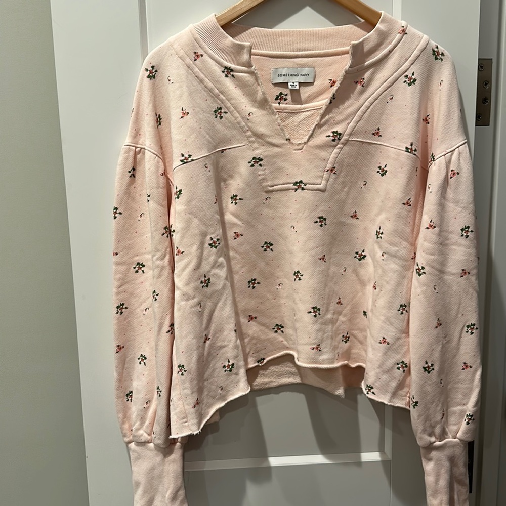 Something Navy floral sweatshirt S